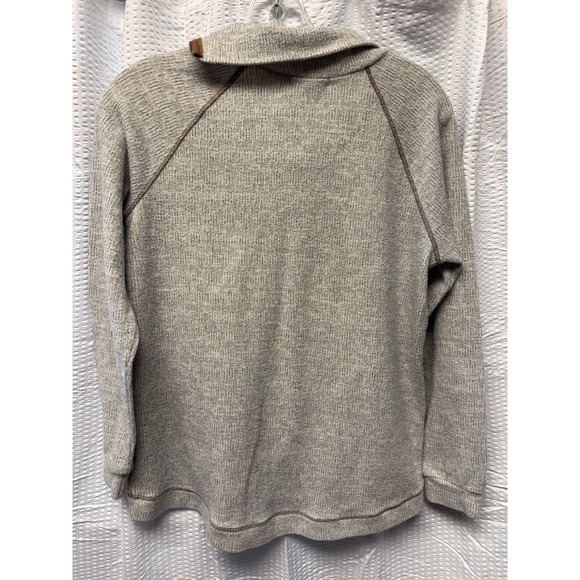 Betsy Boutique Shop Koto Grey Tan Trim Patterned Knit Sweater Tunic Small - Picture 7 of 12